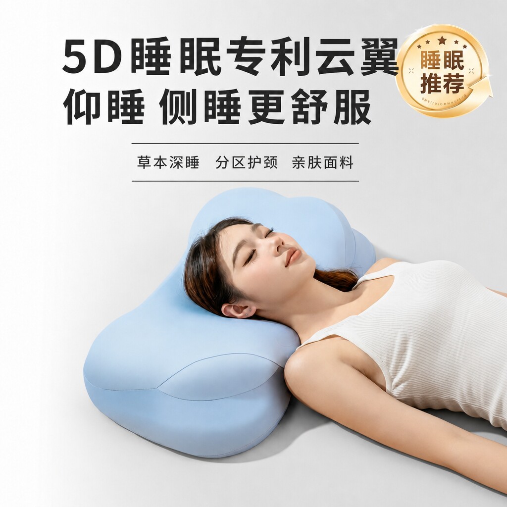 云朵枕头枕芯护颈椎助睡眠薰衣草记忆棉存折护颈枕侧睡深睡肩颈枕