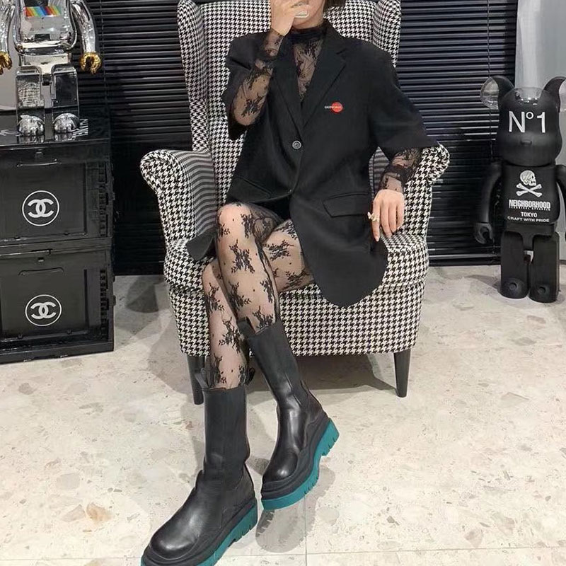 欧货长袖蕾丝打底衫套装弹力女2021新款洋气内搭小衫网纱两件套潮