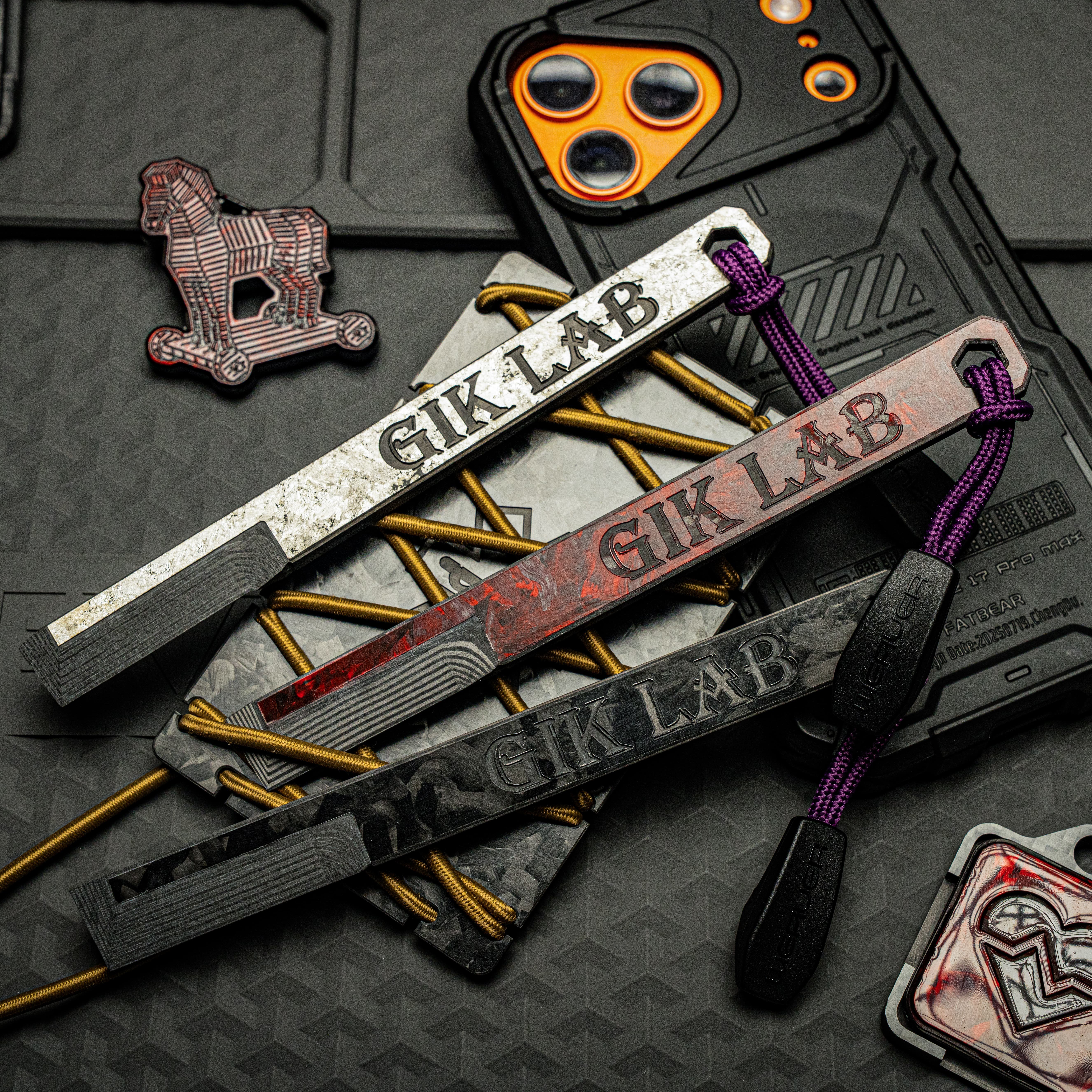 极其氪金LAB锻碳一体式挂牌开箱刀吊坠便携撬棍工具