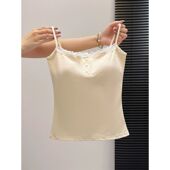 40支92棉春夏带胸垫蕾丝吊带背心女大码 修身 内搭纯欲外穿打底上衣