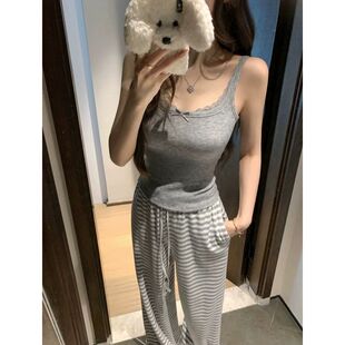 92棉蕾丝带胸垫一体吊带背心女2026春夏大码修身外穿内搭打底上衣