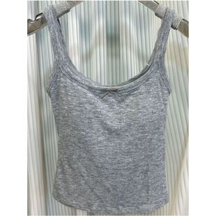 92棉蕾丝带胸垫一体吊带背心女2026春夏新身大码外穿内搭打底上衣