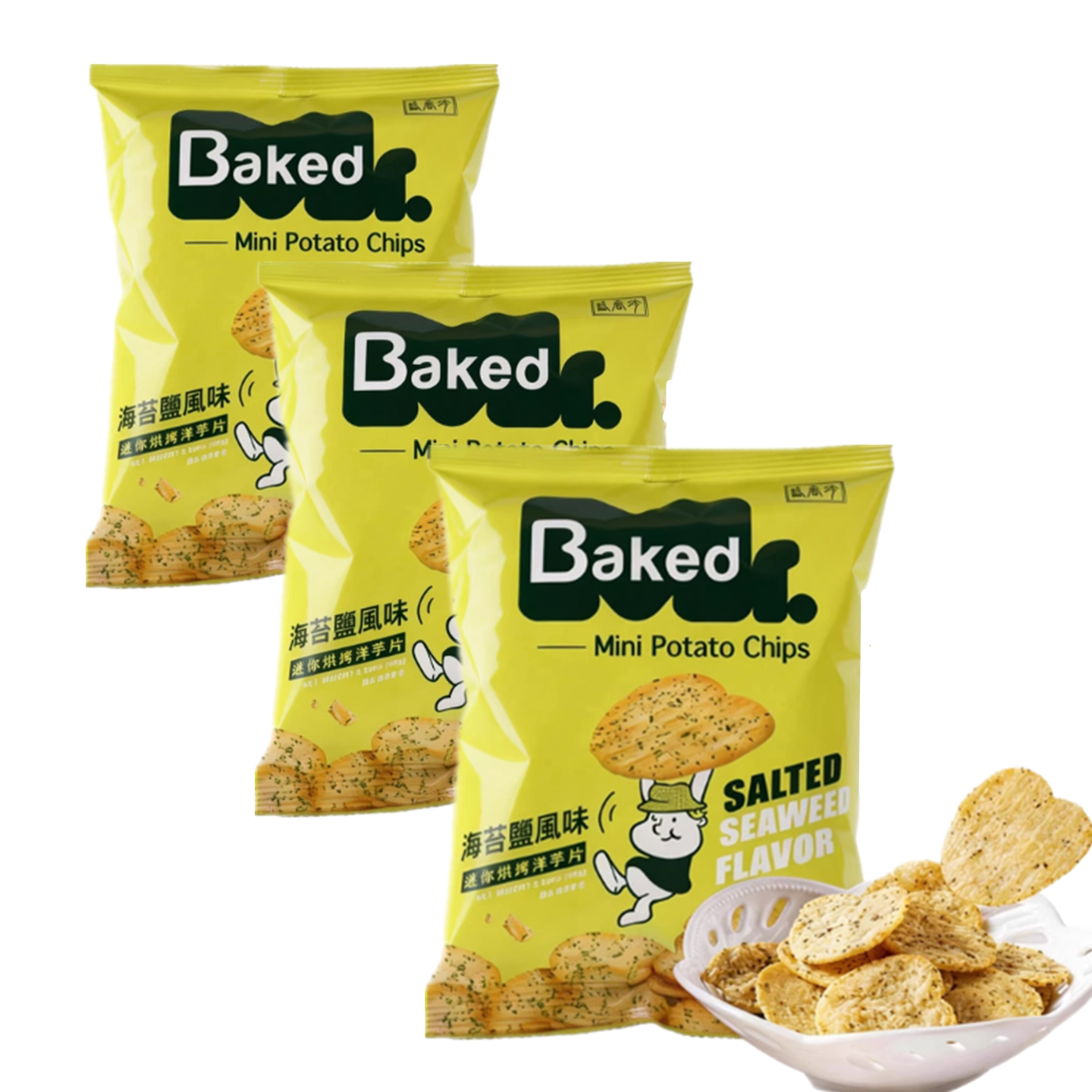 台湾盛香珍海苔盐风味迷你烘烤洋芋片饼干80克唰嘴膨化零食