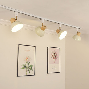 日式原木轨道灯护眼客厅餐厅卧室新款奶油风商用补光散光导轨射灯