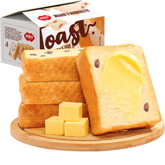 【超级年货节】福事多厚切吐司面包1000g黄油提子水牛乳整箱营养