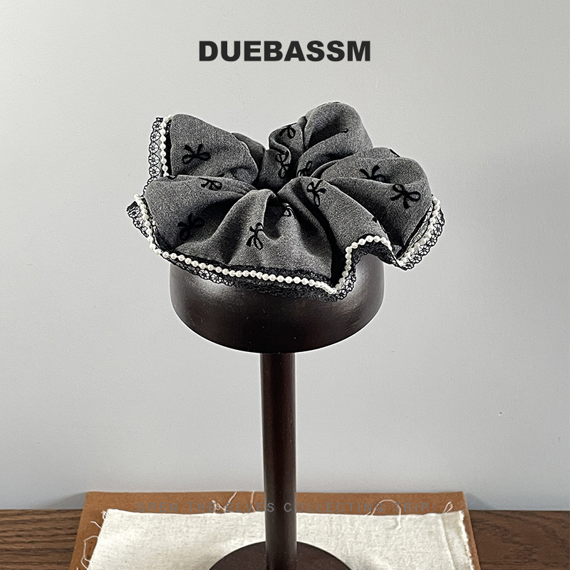 蕾丝珍珠发圈蝴蝶结学院风韩系