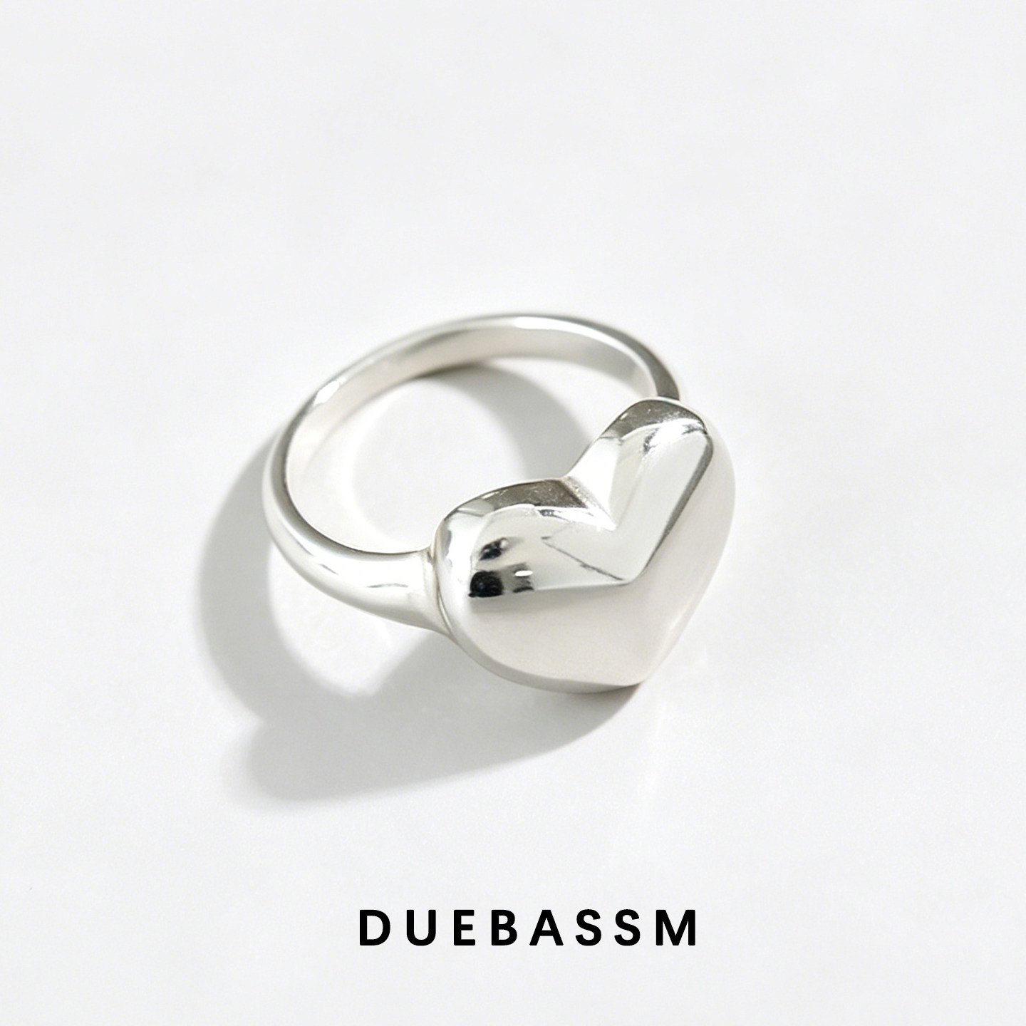 DUEBASSMS925纯银爱心女士尾戒