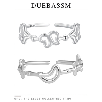 DUEBASSM原创设计月亮蝴蝶戒指