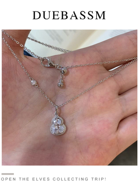 DUEBASSM通体纯银S925轻奢小众项链百搭精致锁骨链可调节葫芦钻链