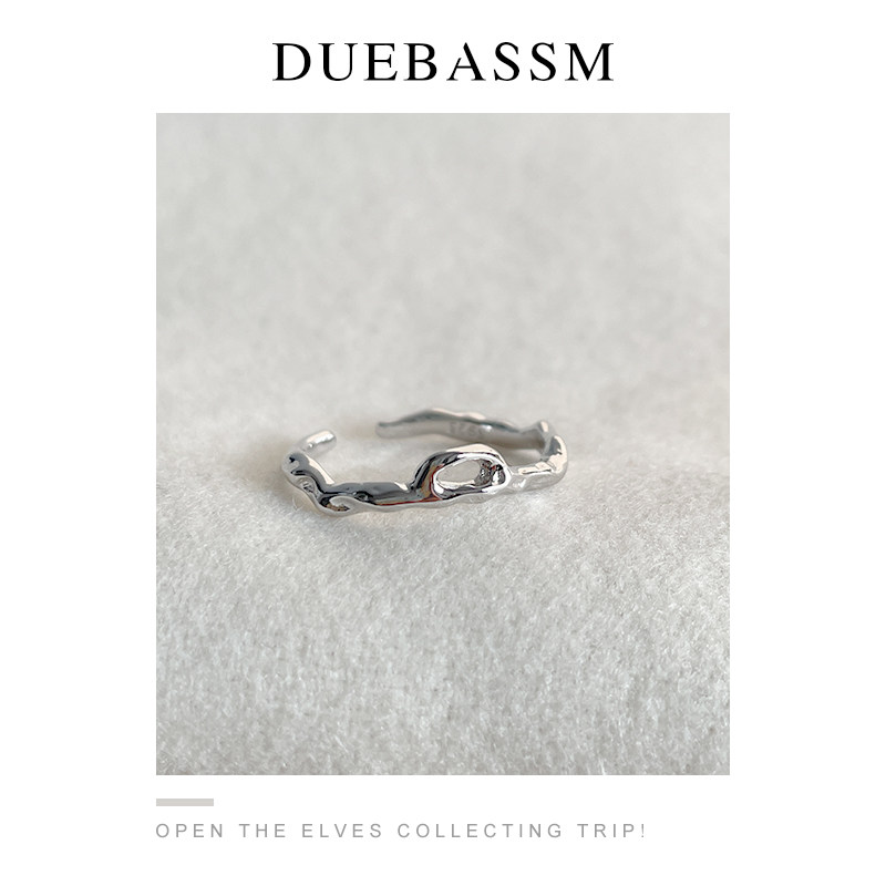 duebassm女纯银简约叠戴戒指