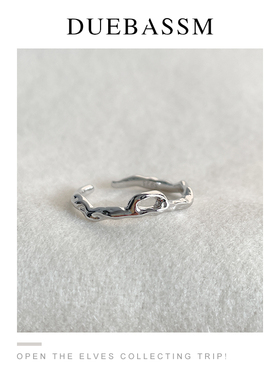 强者/细节控韩国通体s925纯银波浪细戒指女百搭基础指环叠戴