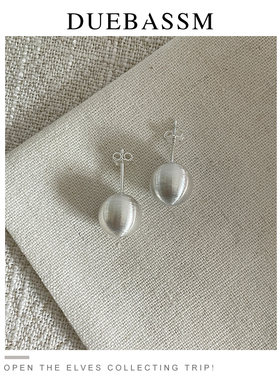 纯手工纯银拉丝圆球耳钉高级感轻奢小巧男女款养耳洞小众痞帅耳饰