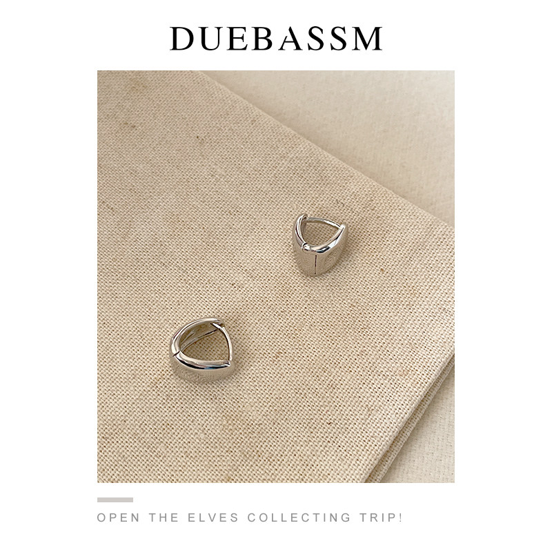 duebassm简约纯银光面素圈耳环