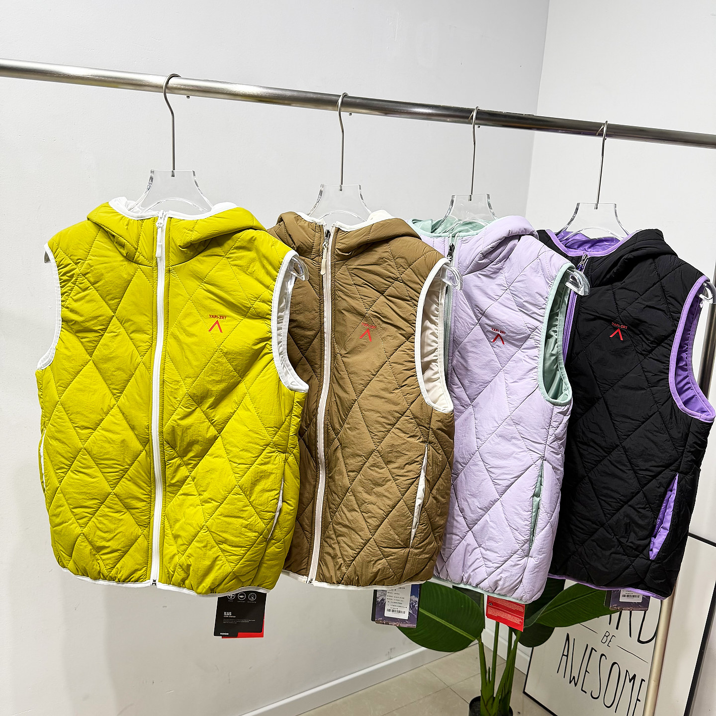 【绵糖甜心】小众山系户外！男女情侣款秋冬菱形格保暖连帽棉马甲,男装,常规马甲,淘宝优惠券,粉丝福利购,淘宝优惠卷