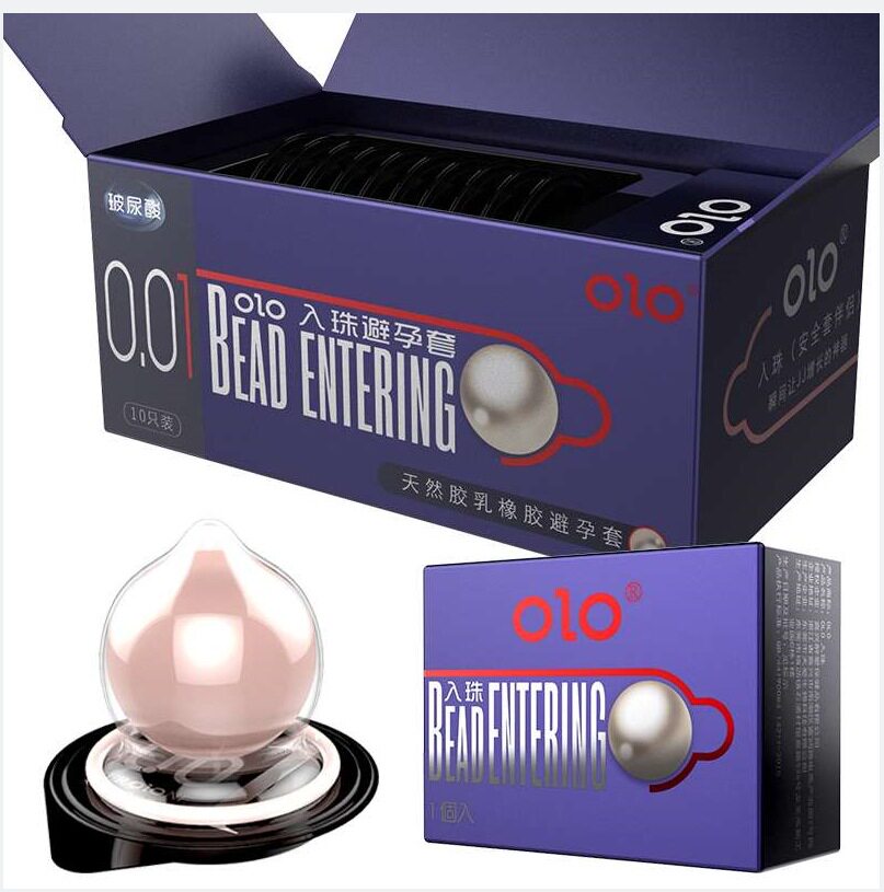OLO入珠套情趣套安全套成人避孕套入珠球加长套直发增长套10只装