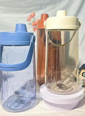 乐扣乐扣超大容量吸管太空tritan塑料健身运动水杯壶吨吨桶红色2L