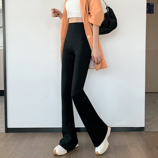 子显瘦 微喇叭阔腿休闲长裤 春秋鲨鱼皮打底裤 女外穿高腰收腹提臀裤