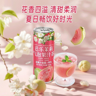 夏日新品DRINKSBA芭乐茉莉气泡果汁茶310ml*15瓶饮料整箱