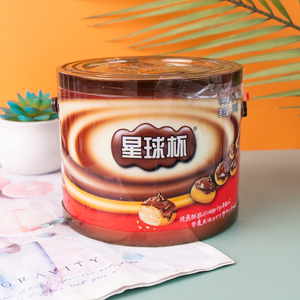 甜甜乐星球杯可可脂桶装巧克力夹心饼干儿童小零食独立包装休闲