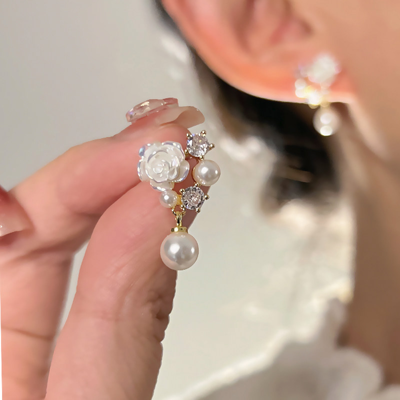 玫瑰庄园｜A Funny Story复古小众白花珍珠银耳针无痛蚊香盘耳夹,饰品/流行首饰/时尚饰品新,耳环,淘宝优惠券,粉丝福利购,淘宝优惠卷