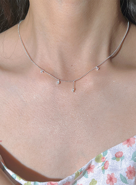 星河予你.A Funny Story通体925银项链2023新款爆款小众锁骨链女