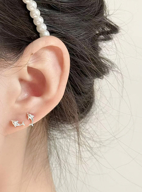 小海豚｜A FUNNY STORY纯银S925养耳洞小耳钉简约百搭高级感耳饰