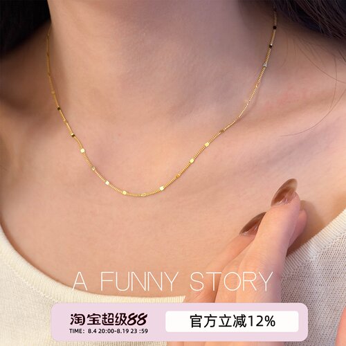 纯银项链S925银素链女款锁骨链