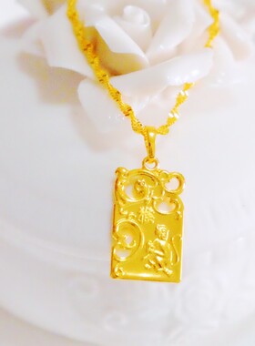 金色猴子吊坠挂件首饰品项链