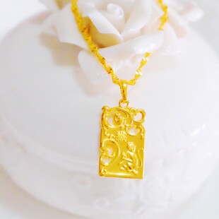 镀24K金色3D硬金猴子吊坠  金猴牌挂件 本命年首饰品项链礼物