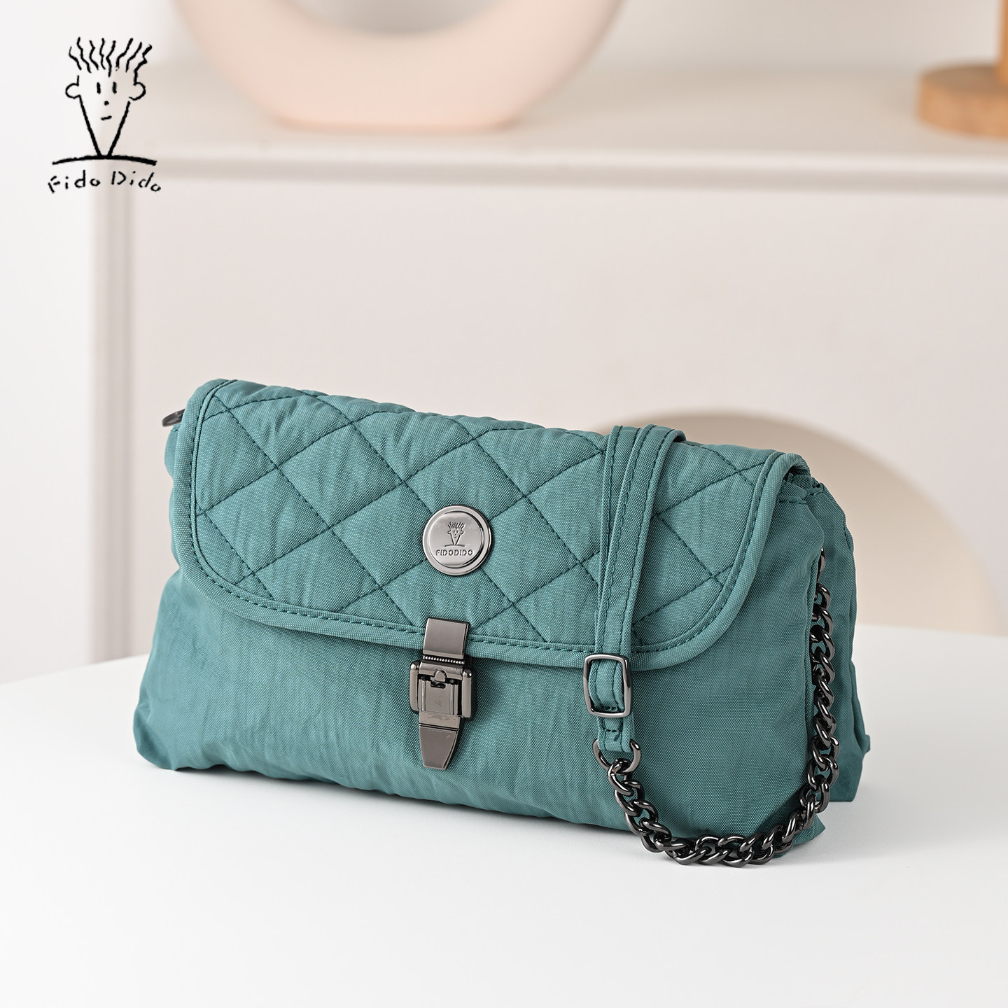 菲都狄都轻便小巧腋下包女包时尚牛津布单肩链条包休闲百搭斜挎包