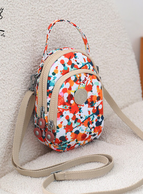 菲都狄都女士零钱手机包单肩包手拿包斜挎包迷你印花手拿包时尚潮