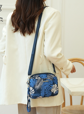 菲都狄都迷你斜挎包女士尼龙小单肩帆布包时尚妈妈逛街手拿小方包