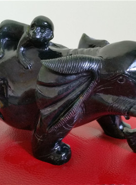 招财大象摆件泰山玉大象猴子桌面摆件马上封侯 家居饰品收藏品