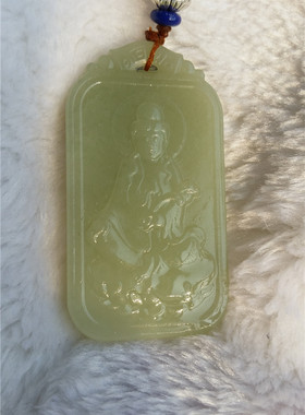 和田玉如意观音吊坠男款