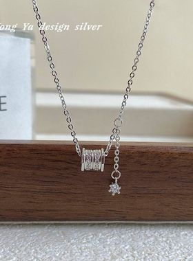 S999足银轻奢小蛮腰流苏项链女高级设计感时尚简约个性锁骨链