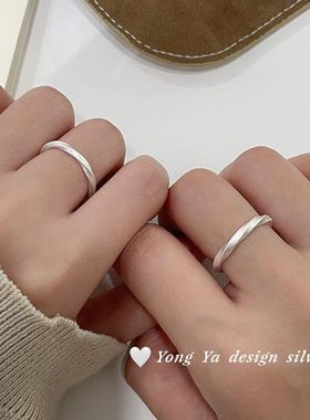 999足银莫比乌斯对戒男戒几何极简风可调节设计文艺情侣对戒代发