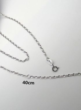 s925银项链女纯银扭瓦片项链锁骨链韩版学生无吊坠甜美可爱礼物