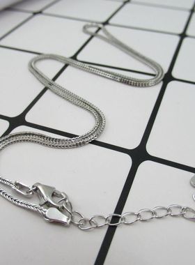 S925纯银项链女狐尾链带链尾百搭蛇骨链锁骨链裸链银无吊坠配链批