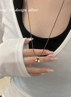S925纯银简约葫芦项链女新中式小众设计气质清新百搭锁骨链代发