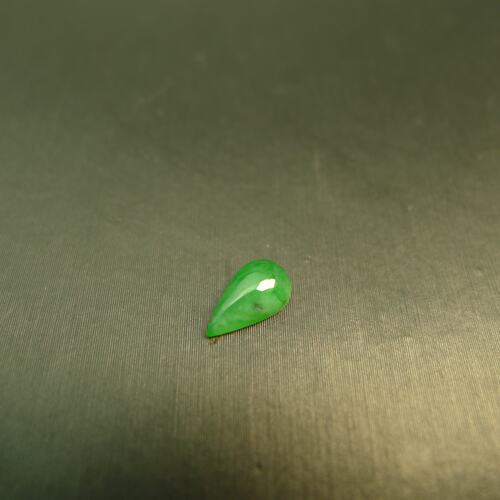 满绿缅甸天然A货翡翠水滴形戒面