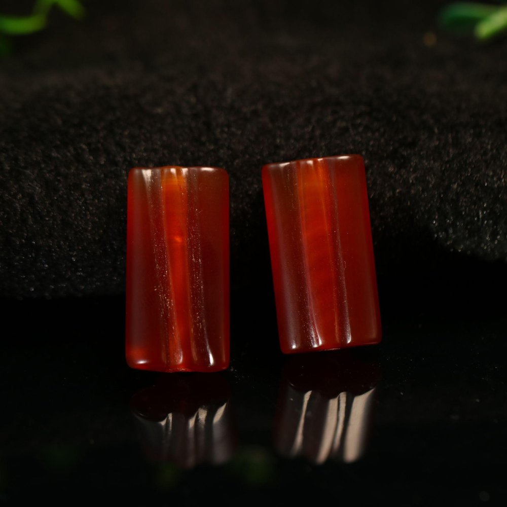 红色天然玛瑙柱形管珠桶珠