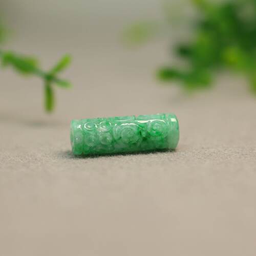 天然A货翡翠圆柱形复古路路通