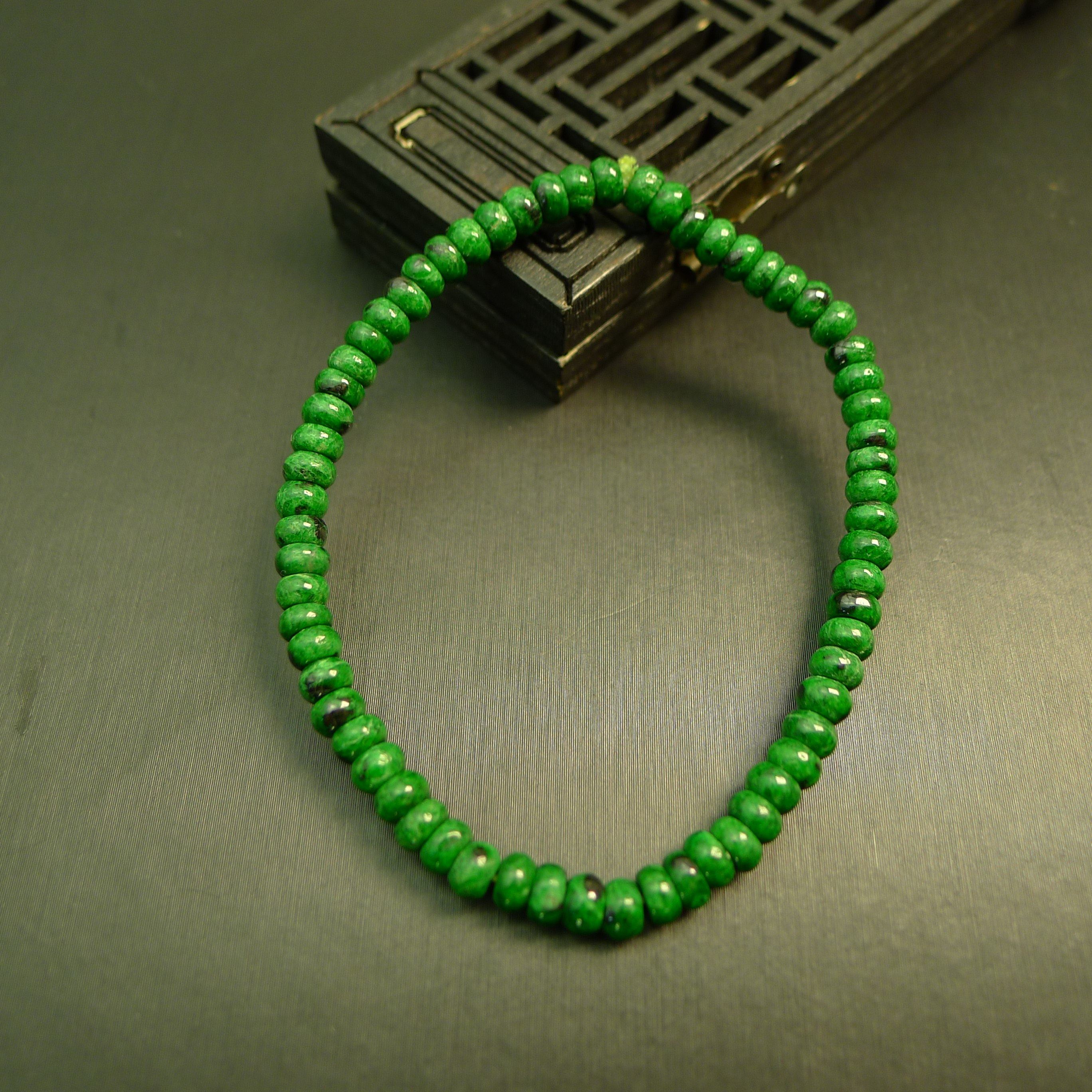 #K561满色辣绿缅甸天然A货翡翠算盘珠子手串手链,珠宝/钻石/翡翠,手链/手串,淘宝优惠券,粉丝福利购,淘宝优惠卷