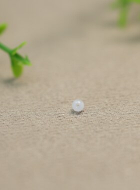 #N395 白色冰种缅甸天然A货翡翠小米珠3MM小圆珠散珠