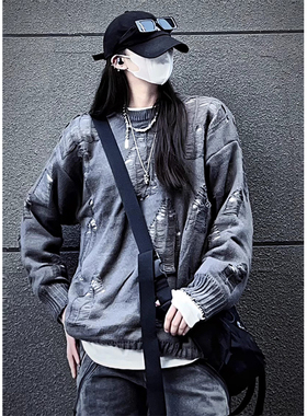 十一的信｜原创无性别复古破洞镂空毛衣外套针织慵懒风男女同款