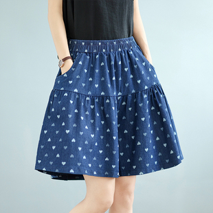 胖妹妹mm高腰显瘦a字短裤 2025夏款 松紧腰阔腿宽松裙裤 女装 潮 大码