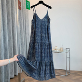 2025巨好看 裙子法式 吊带裙连衣裙女夏超好看独特漂亮小碎花长裙