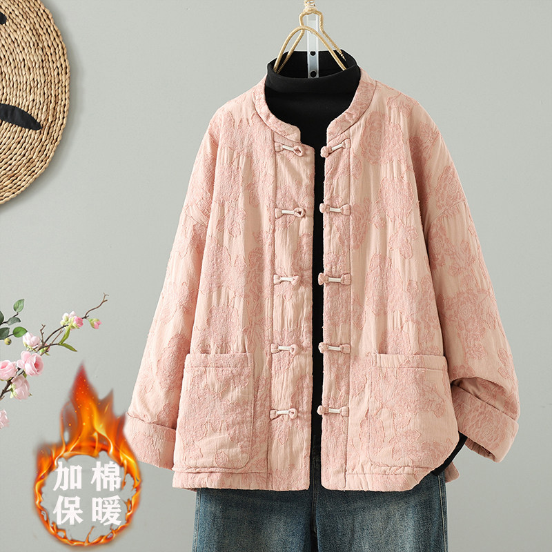 高端国风提花棉麻夹棉外套女冬季复古立领盘扣禅意唐装棉服上衣厚,女装/女士精品,棉衣/棉服,淘宝优惠券,粉丝福利购,淘宝优惠卷