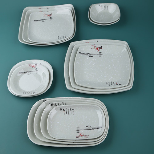 A5塑料仿瓷酒店餐厅梅花款多款盘