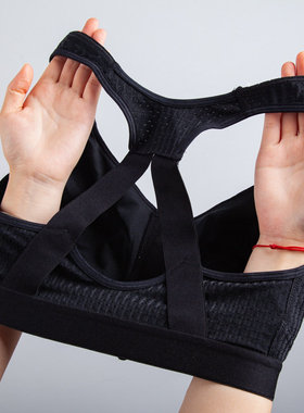 75-85BCDF外贸超薄款无钢圈运动防震前拉链美背黑色内衣欧美文胸